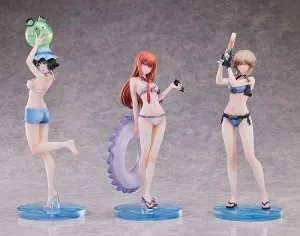 (Bishojo Figure) STEINS;GATE Kurisu Makise & Mayuri Shiina & Suzuha Amane: Swimsuit Ver. Set 1/7 Complete Figure {Bonus: Cards & Tapestry}