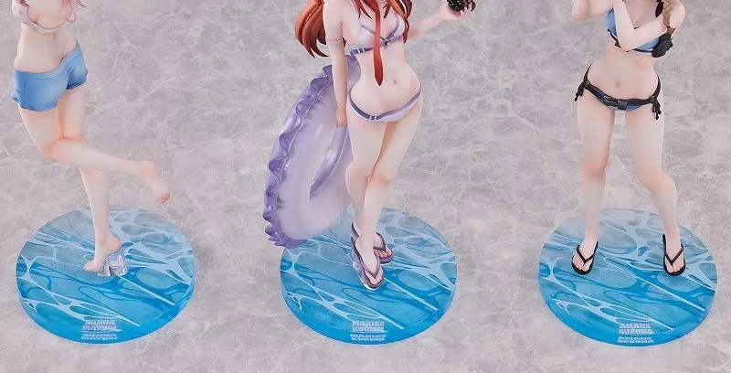(Bishojo Figure) STEINS;GATE Kurisu Makise & Mayuri Shiina & Suzuha Amane: Swimsuit Ver. Set 1/7 Complete Figure {Bonus: Cards & Tapestry}