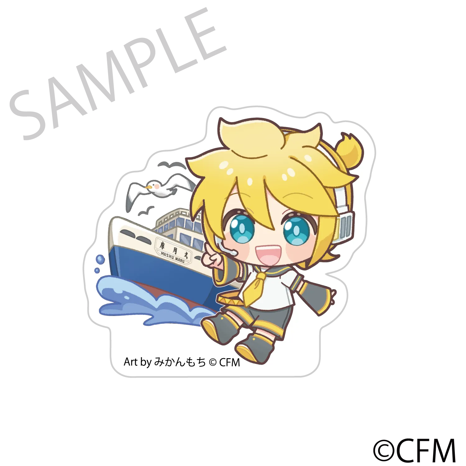 (Goods - Acrylic Stand) Sakura Miku  Hirohako Ultra-Thick Acrylic Chibi Characters Hakodate 2025 Kagamine Len - Art by Mikanmochi