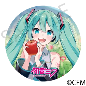 (Goods - Badge) Hatsune Miku  Hirosaki Apple - Tin Badge - Closeup - Hirosaki - Art by Asagao Minoru