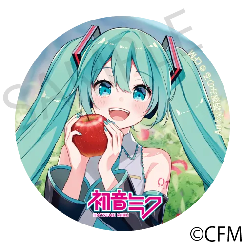 (Goods - Badge) Hatsune Miku  Hirosaki Apple - Tin Badge - Closeup - Hirosaki - Art by Asagao Minoru