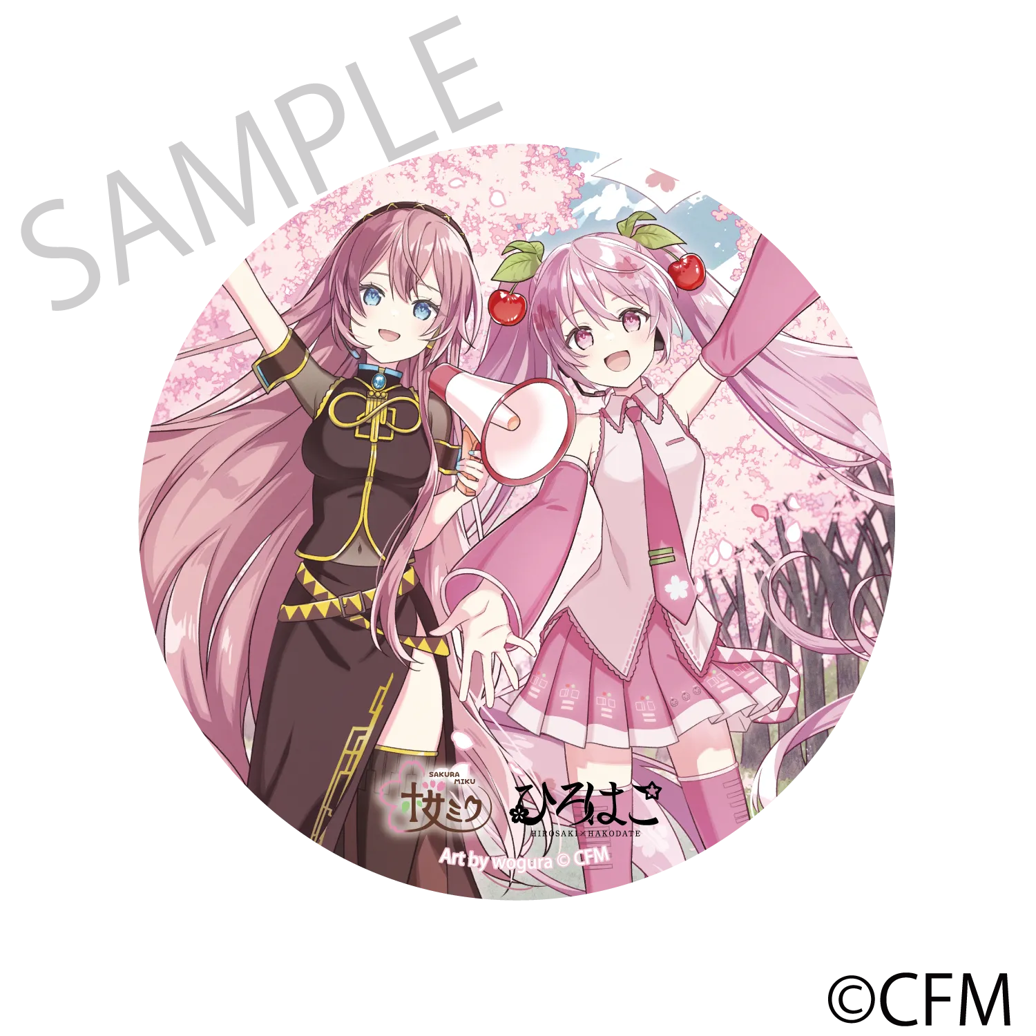 (Goods - Badge) Sakura Miku  Hirohako Mega Tin Badge Stand Hirosaki 2025 - Art by wogura