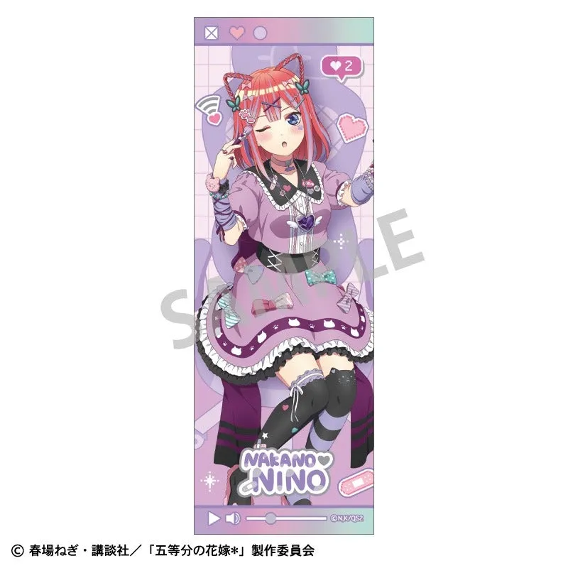 (Goods - Badge) The Quintessential Quintuplets Long Square Button Badge Nino Nakano/Streamer Role-play (animate Advance Sales)