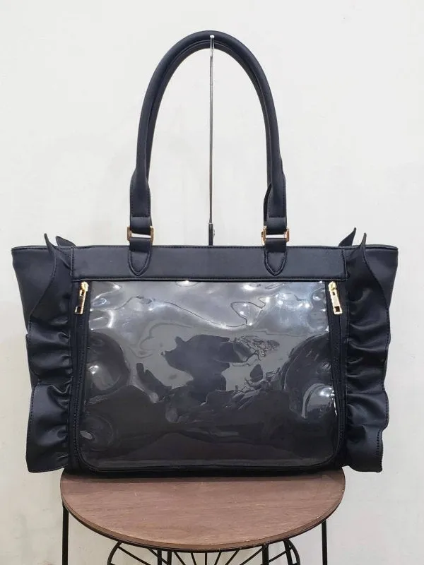 (Goods - Itabag) Luna Haruna x REA RARE Collab OSHI TO DATE (Date With Your Fave) Frilled Tote Bag Chocolate Mint [REA RARE]