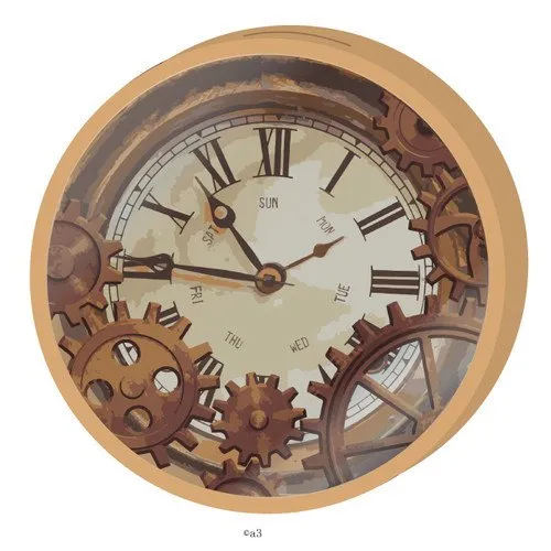 (Goods - Key Chain Cover) Round Character Frame 07 - Clock