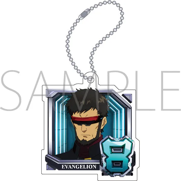 (Goods - Key Chain) Evangelion Acrylic Key Chain Normal Pattern (8. Gendou Ikari), Pachinko Shin Evangelion