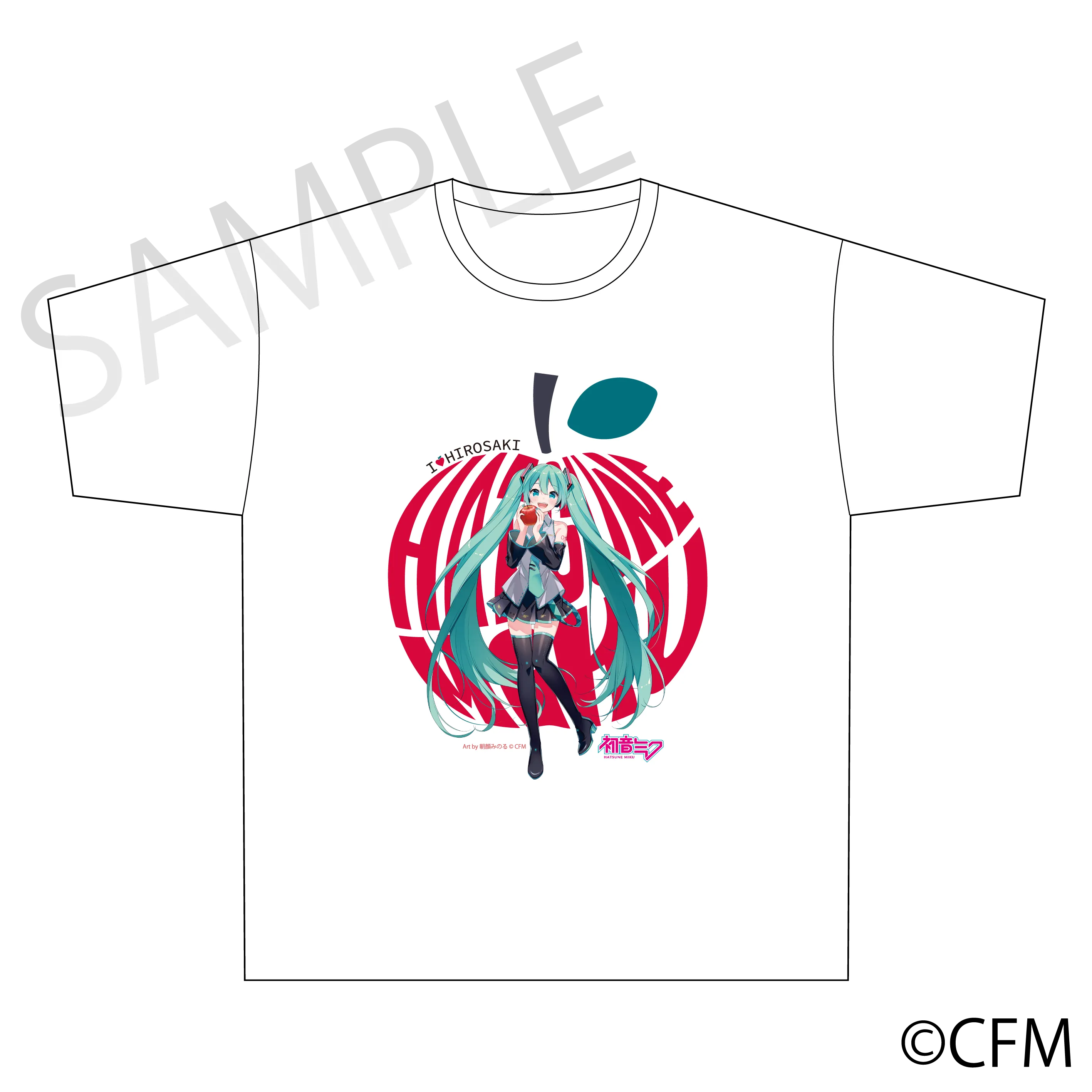 (Goods - Shirt)Hatsune Miku  Hirosaki Apple T-Shirt Size XL - Art by Asagao Minoru