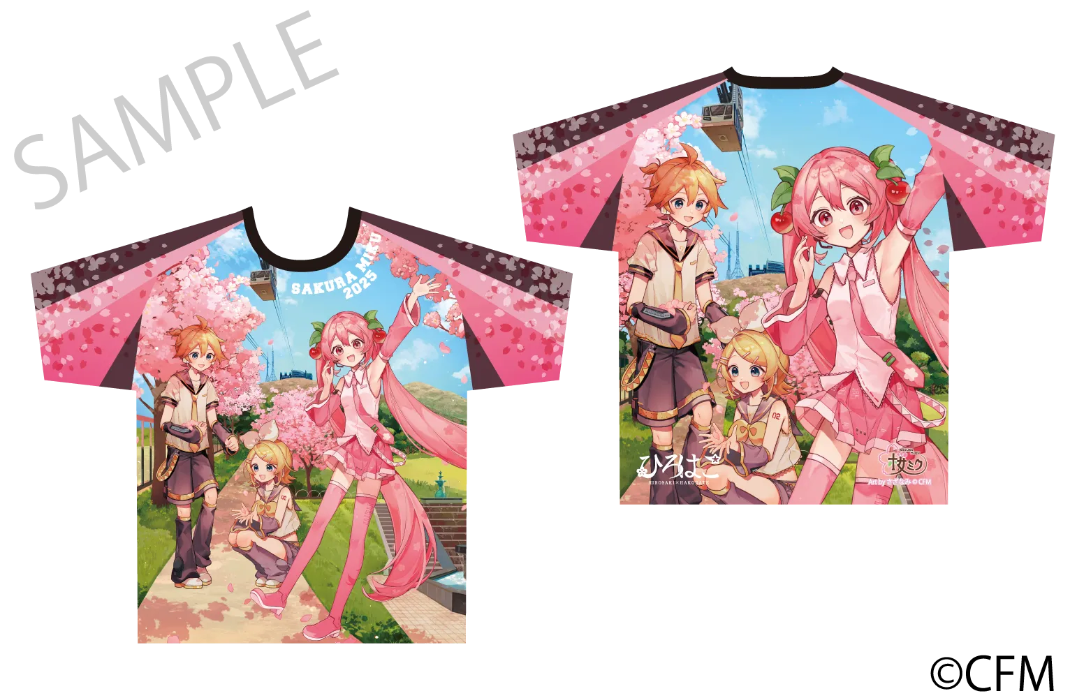 (Goods - Shirt)Sakura Miku  Hirohako Full Graphic T-shirt Hakodate 2025 - Art by Sazanami