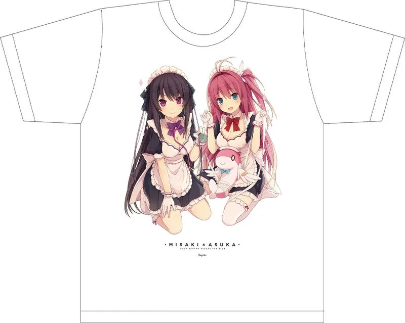 [t](Goods - T-shirt) Aokana: Four Rhythm Across the Blue Asuka & Misaki Maid Full Graphic T-shirt (Free Size)